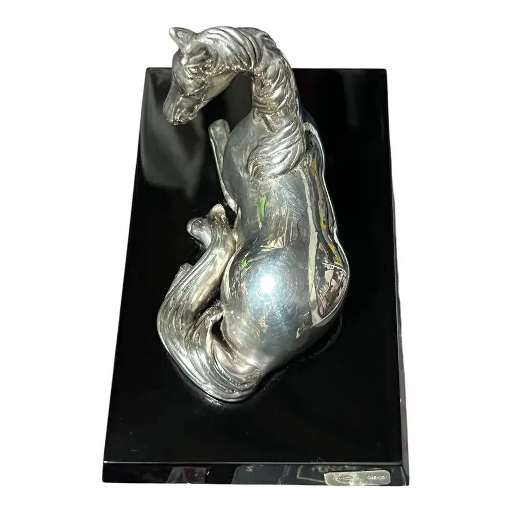Vintage Mexican 925 Sterling Silver Horse Figurine Plat-Mex ME-15 Marked 5.6 oz